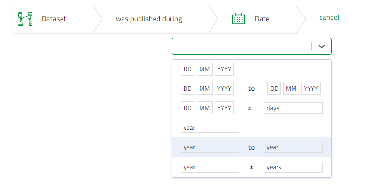 Structured search dataset date